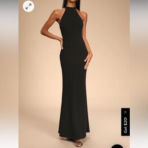 Lulus Black Halter Mermaid Dress